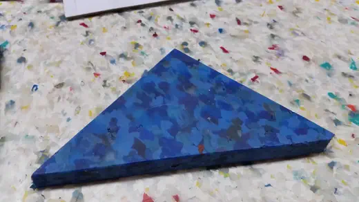 Azules — color real de la tabla de plástico reciclado